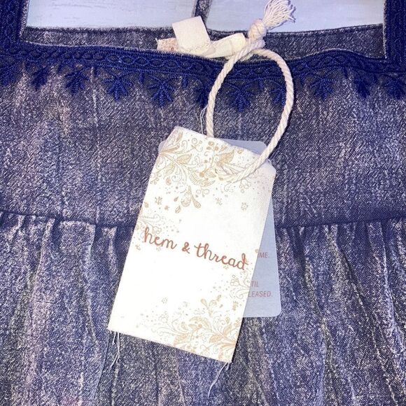 Hem & Thread Women’s Peplum Ruffled Sleeve Tank Top Shirt Size S - Picture 3 of 3